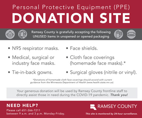PPE donation site sticker PPE donation site sticker