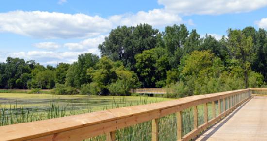 Trail boardwalk at Keller Regional Park Trail boardwalk at Keller Regional Park